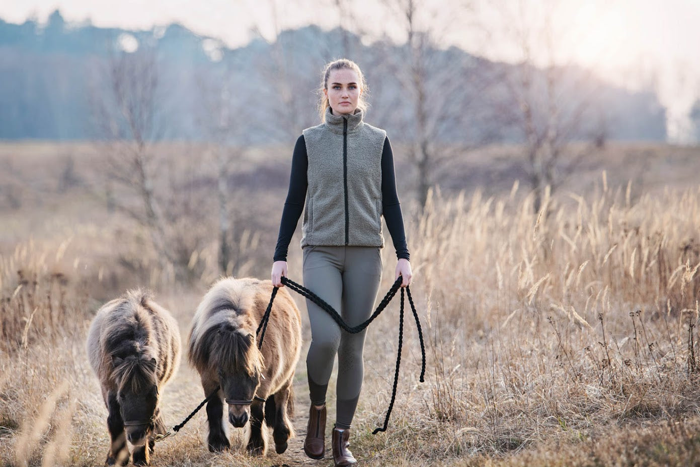 Fleecevest med krave
