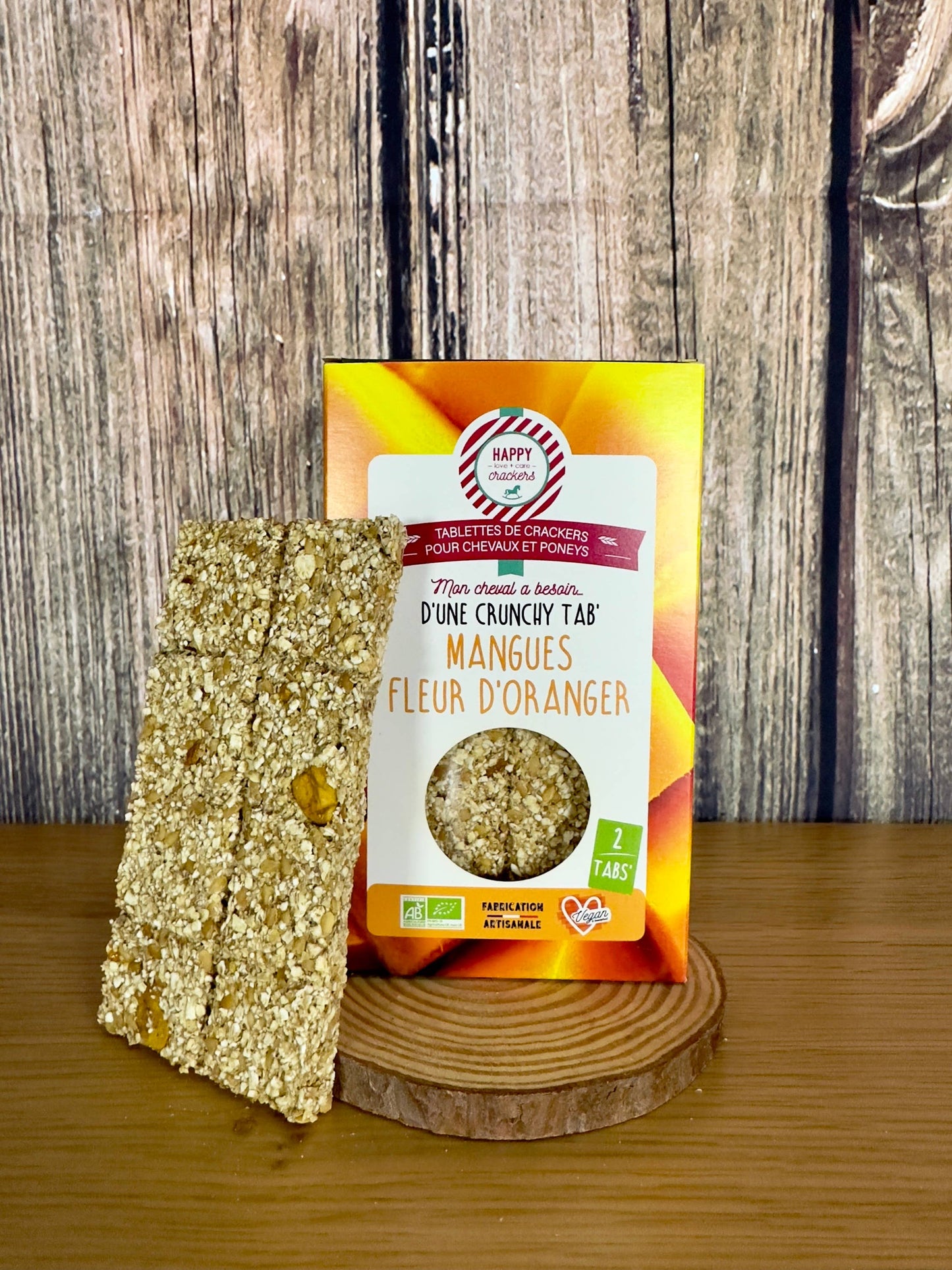 Happy Crackers Crunchy Tabs økologiske mangoer med appelsinblomst