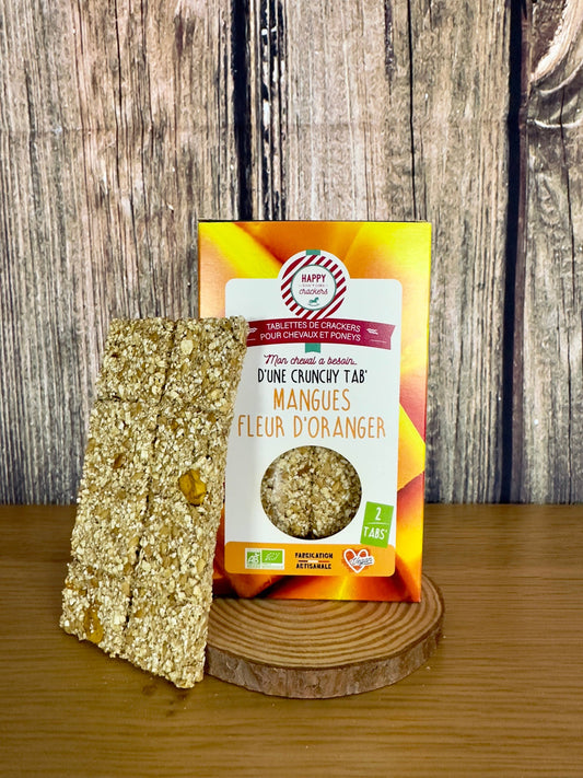 Happy Crackers Crunchy Tabs økologiske mangoer med appelsinblomst