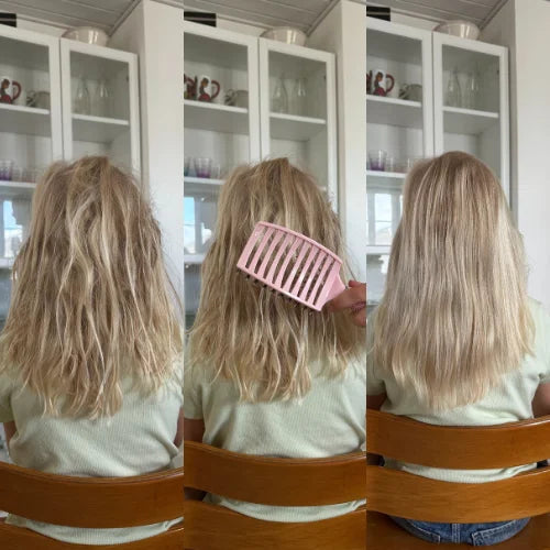 Curved Paddle Brush - Hårbørste med vildsvine hår