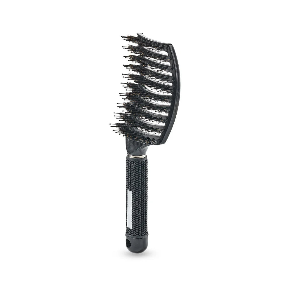 Yuaia Curved Paddle Brush - Hårbørste med vildsvine hår