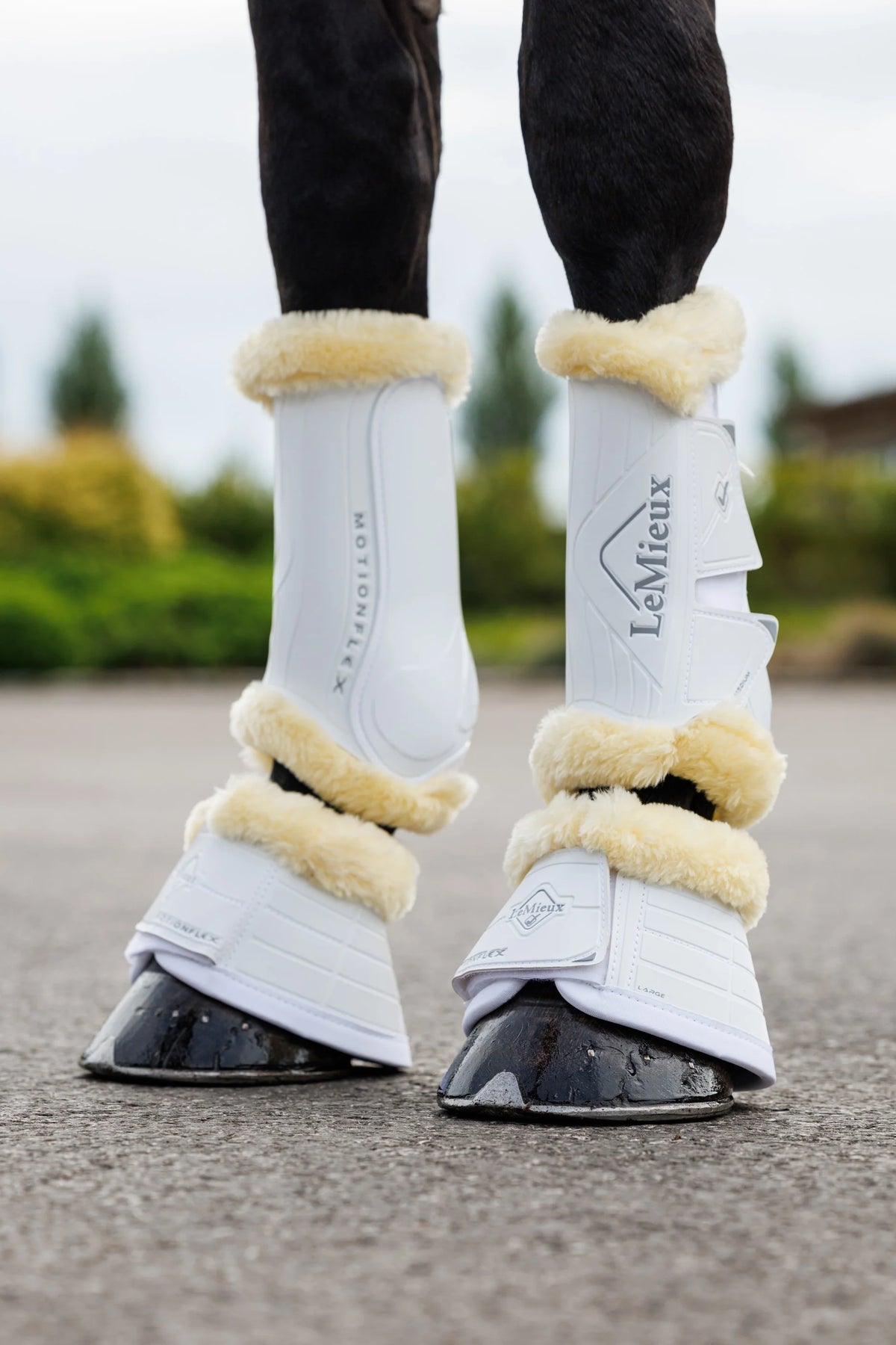 LeMieux Motionflex Dressur Gamacher med pels, Hvid
